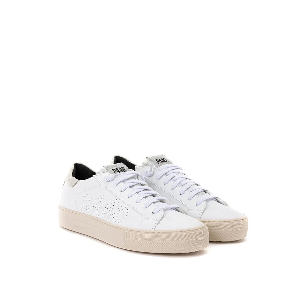 P448 White Leather Sneakers Elegant Casual Footwear - EU36/US6 - Sneakers