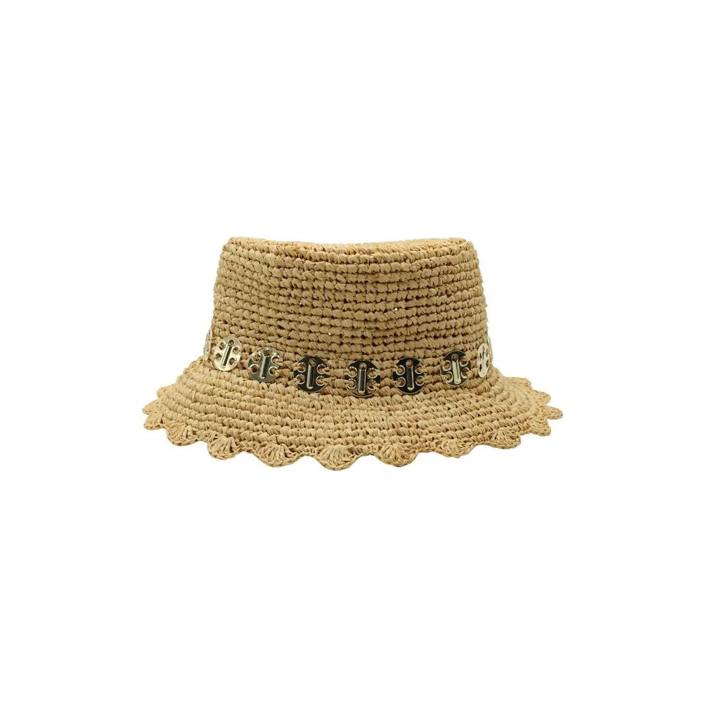 Paco Rabanne Beige Vegetable Fiber Bucket Hat - XS