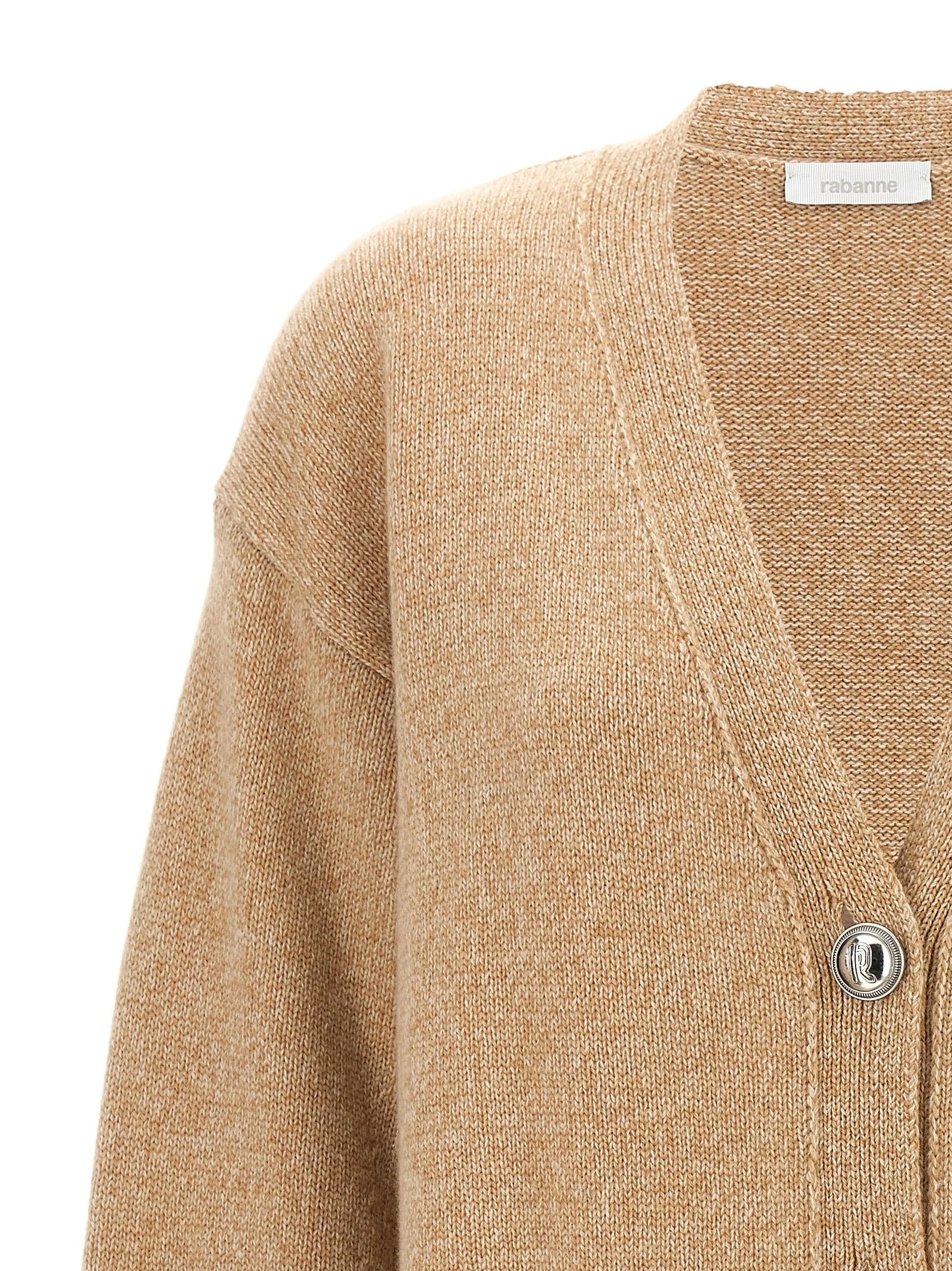 Paco Rabanne Beige Wool Cardigan - L