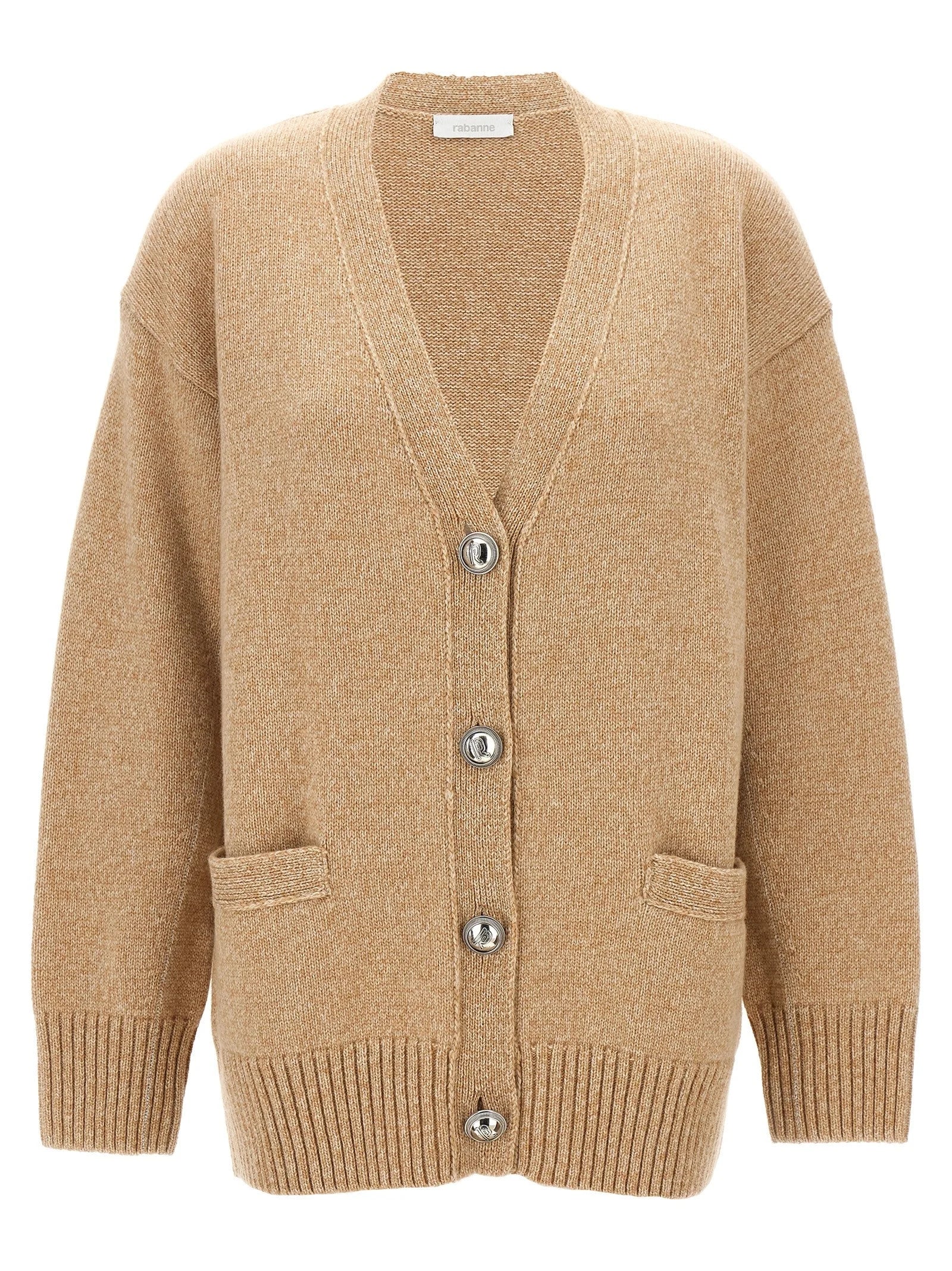 Paco Rabanne Beige Wool Cardigan - L