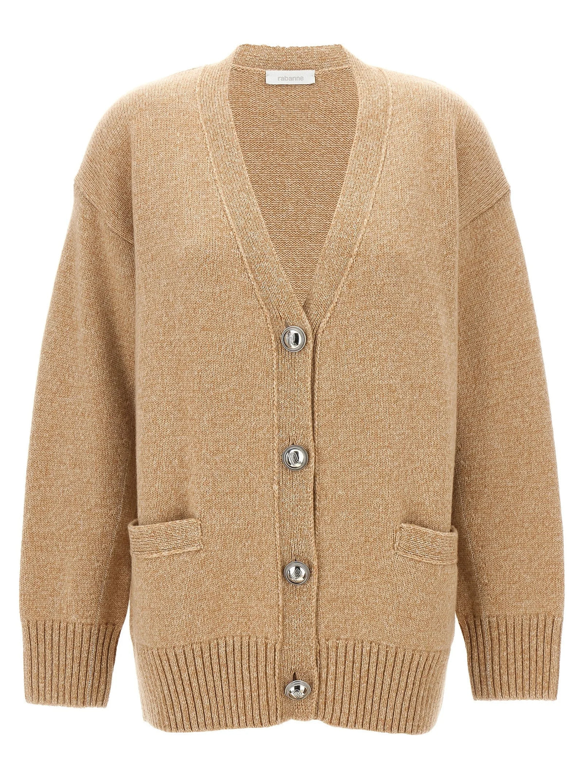 Paco Rabanne Beige Wool Cardigan - L