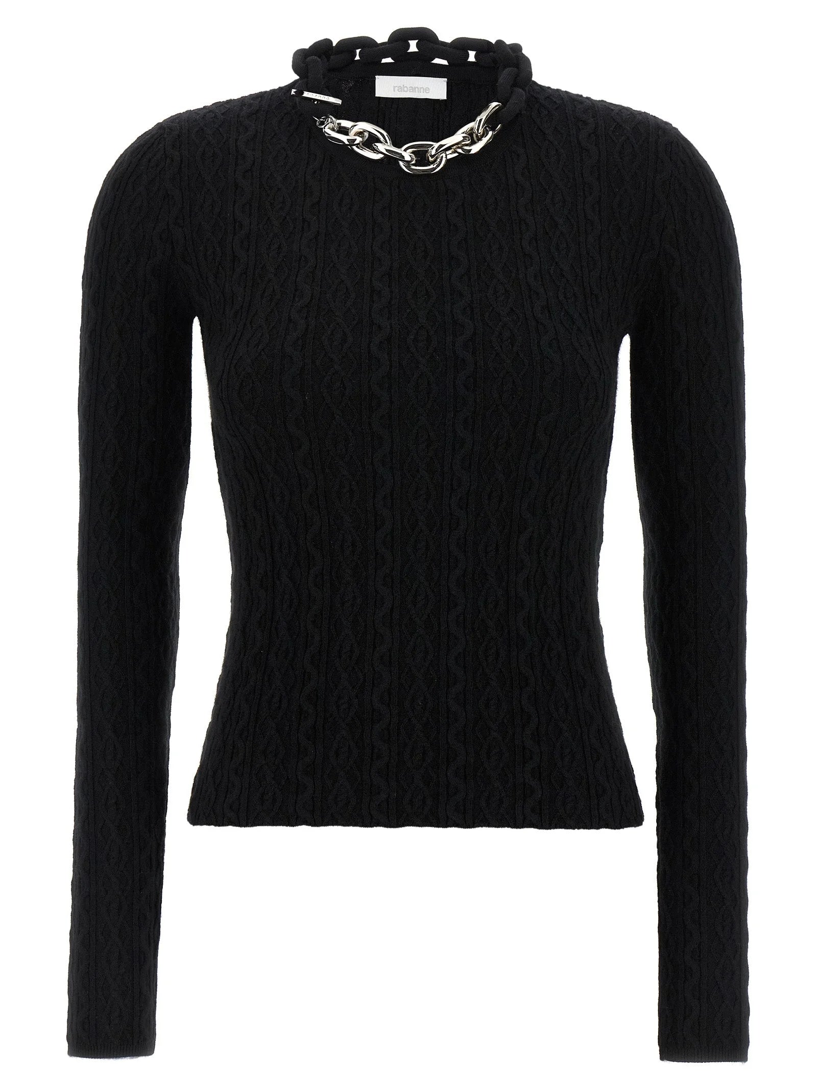 Paco Rabanne Black Wool Cardigan - S