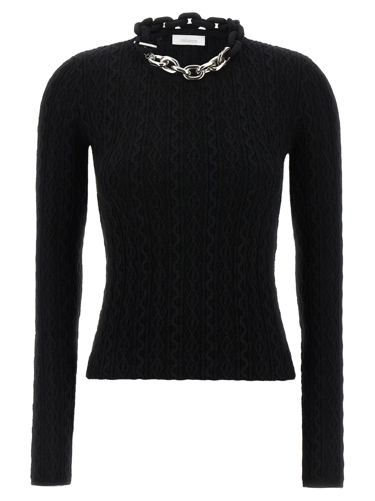 Paco Rabanne Black Wool Cardigan - S