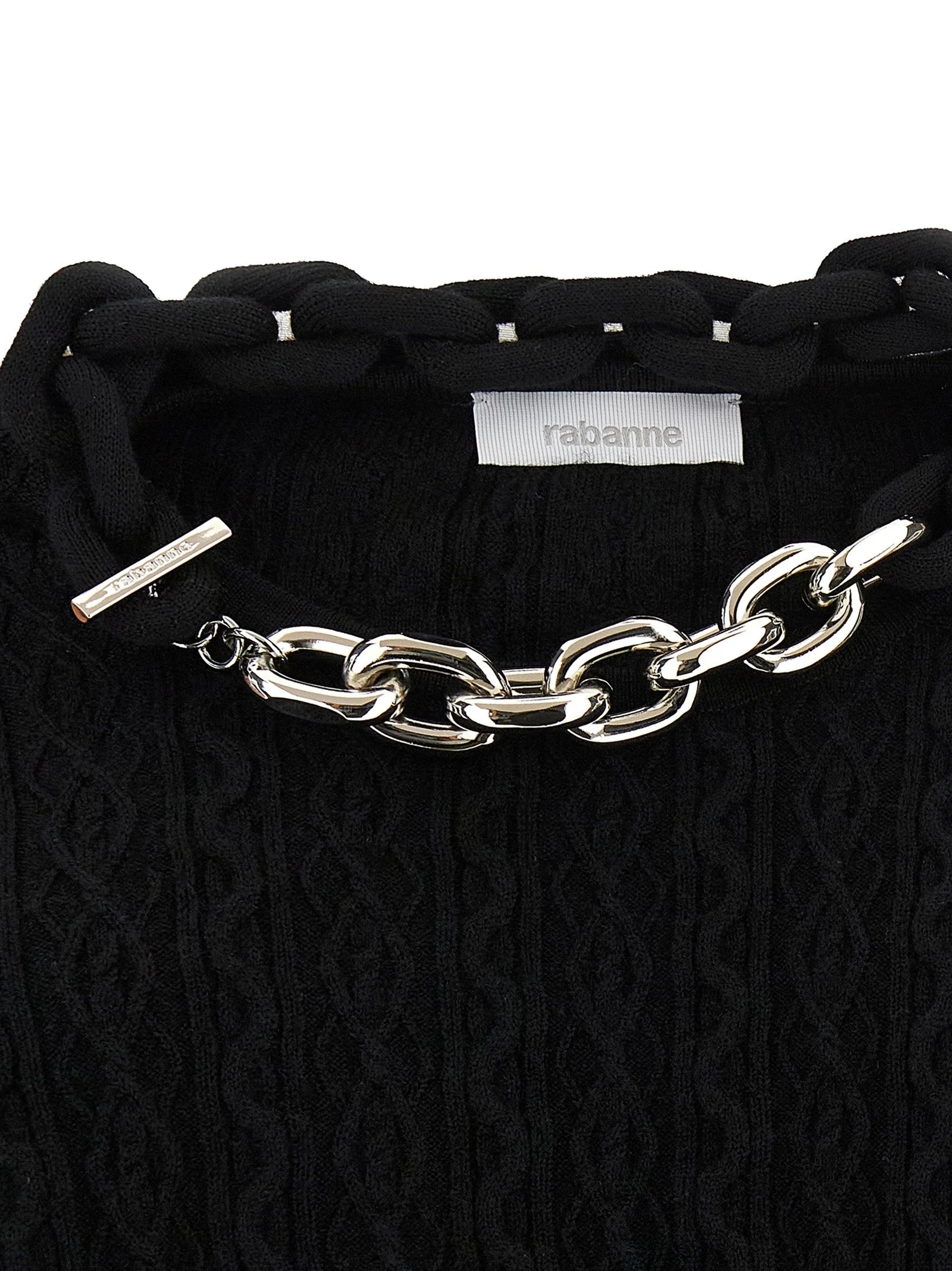 Paco Rabanne Black Wool Cardigan - S