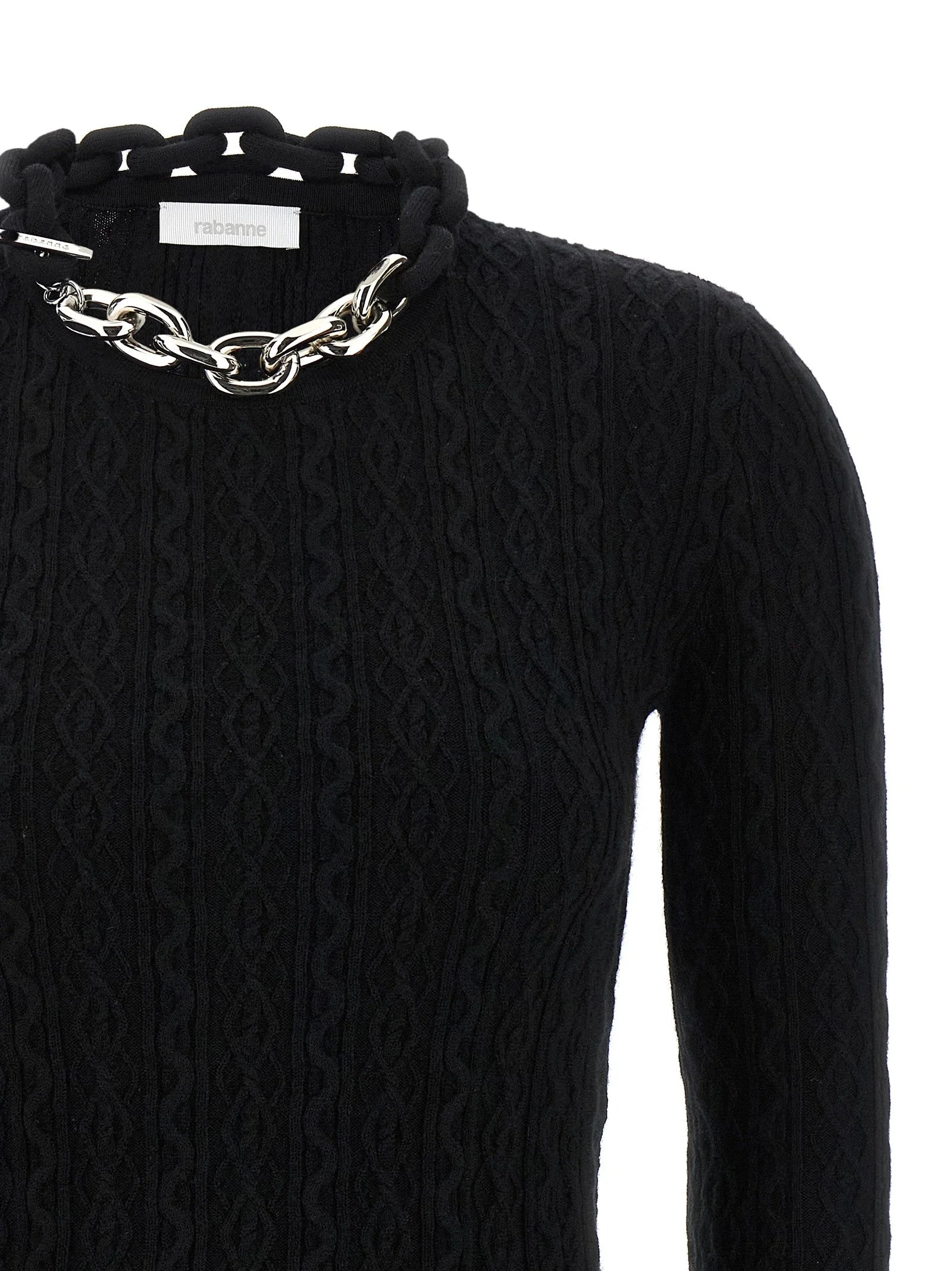 Paco Rabanne Black Wool Cardigan - S