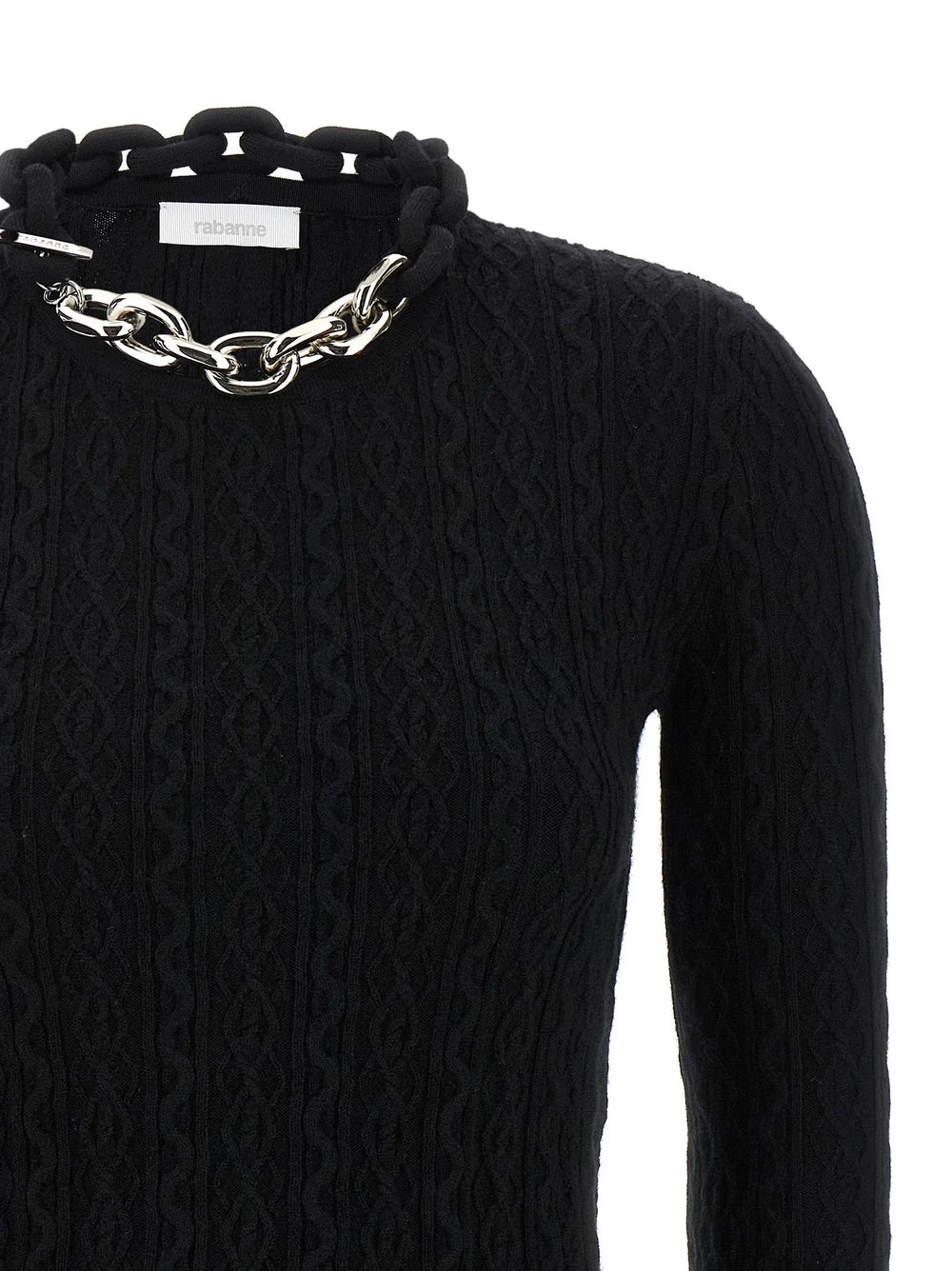 Paco Rabanne Black Wool Cardigan - S