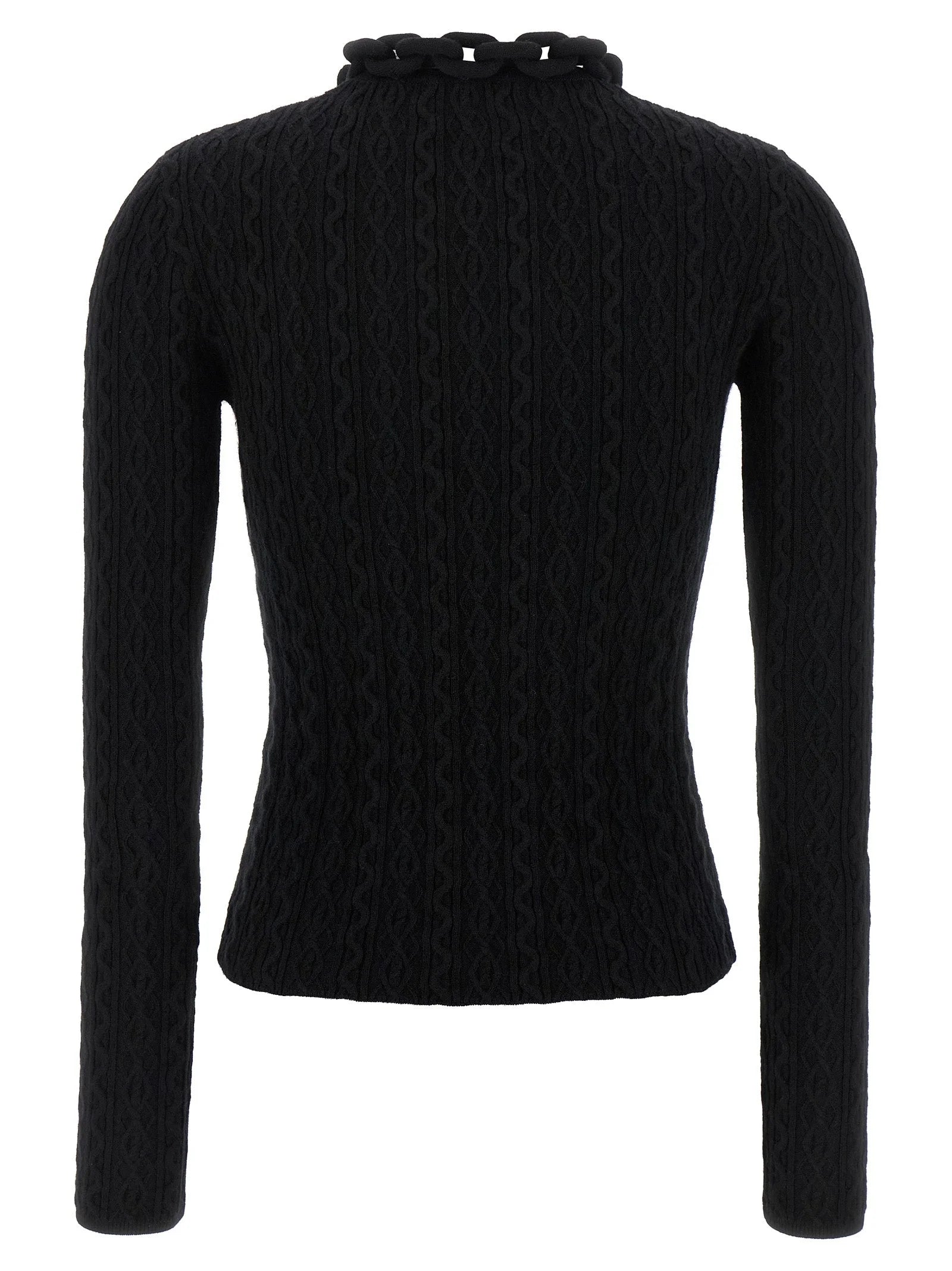 Paco Rabanne Black Wool Cardigan - S
