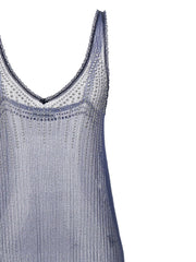 Paco Rabanne Blue Polyamide Long Dress - S