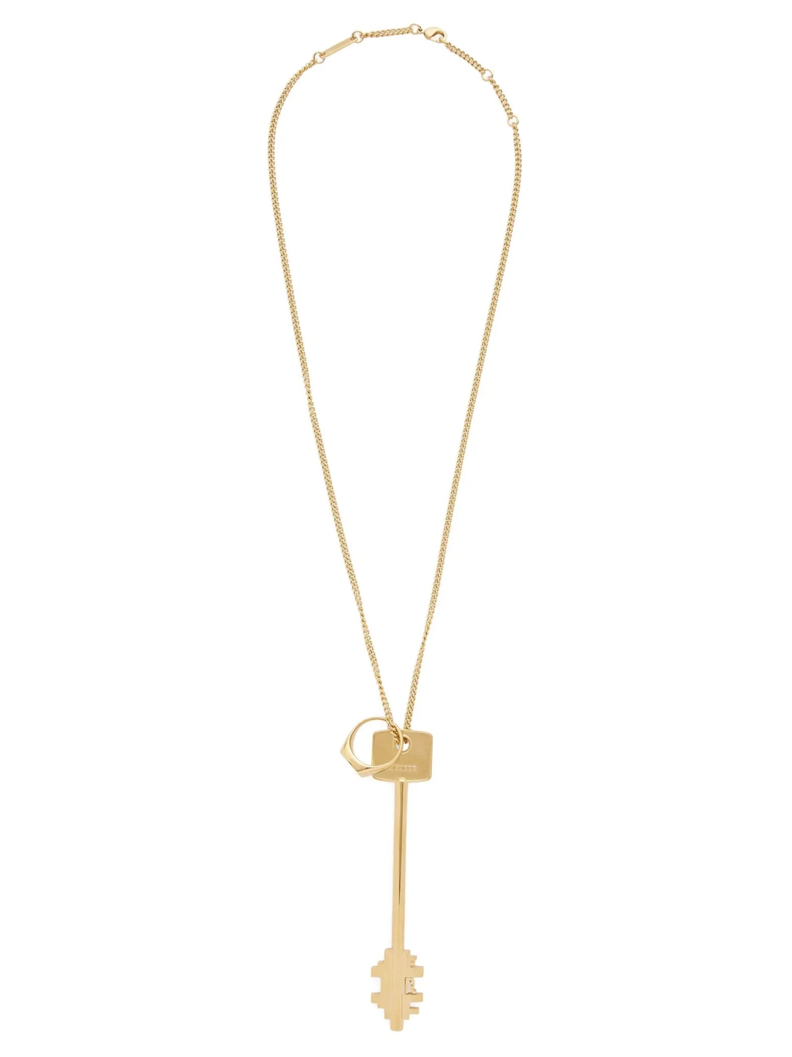 Paco Rabanne gold-tone brass chain necklace featuring signature oversized interlocking links and polished finish.