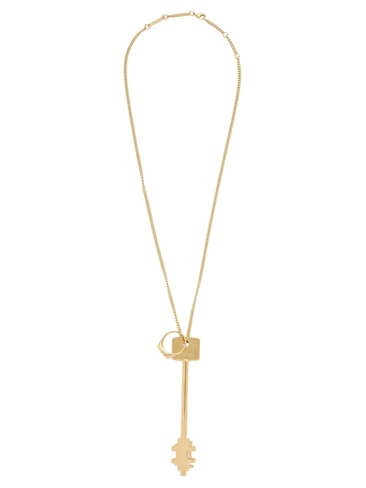 Paco Rabanne gold-tone brass chain necklace featuring signature oversized interlocking links and polished finish.