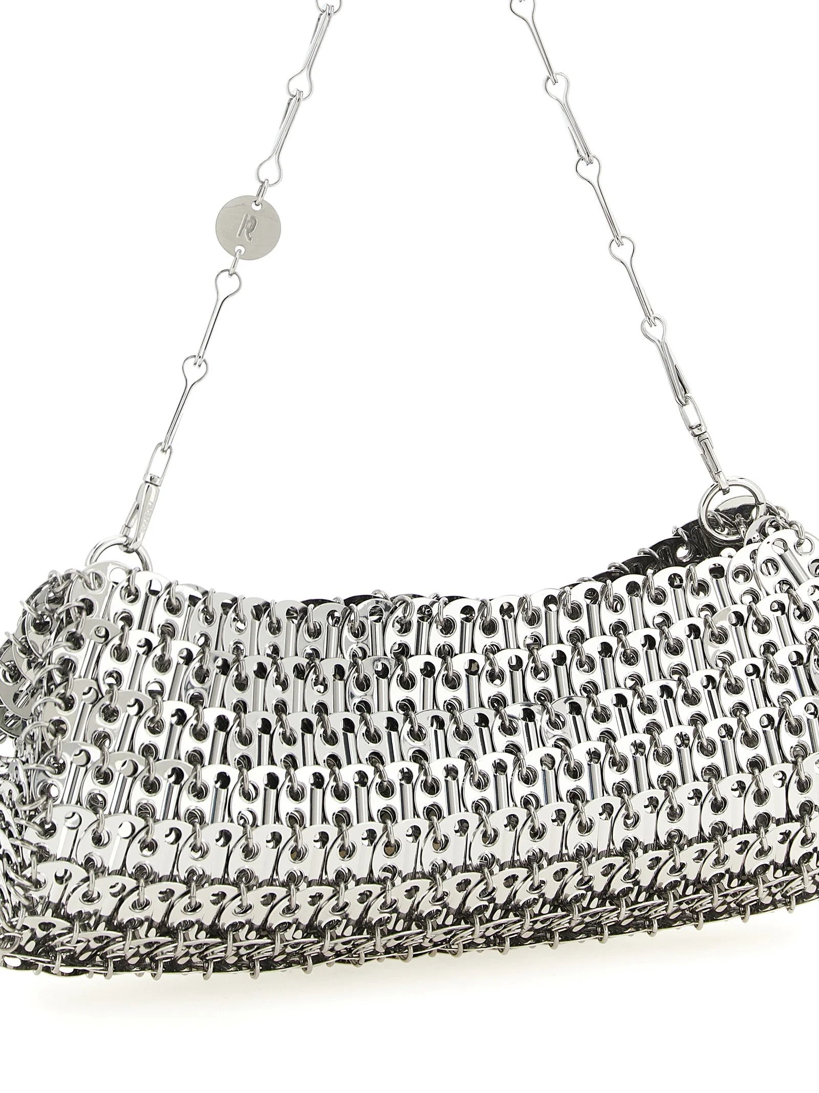 Paco Rabanne Silver Brass Clutch Bag