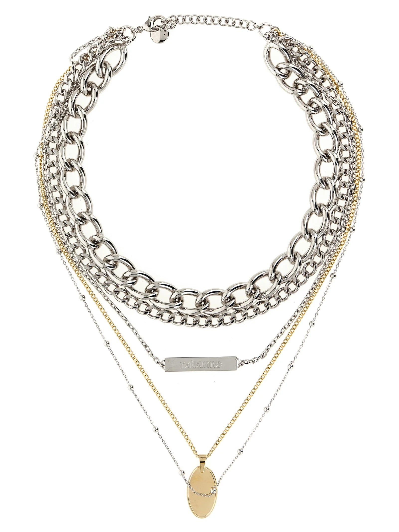 Paco Rabanne Silver Brass Necklace - One Size