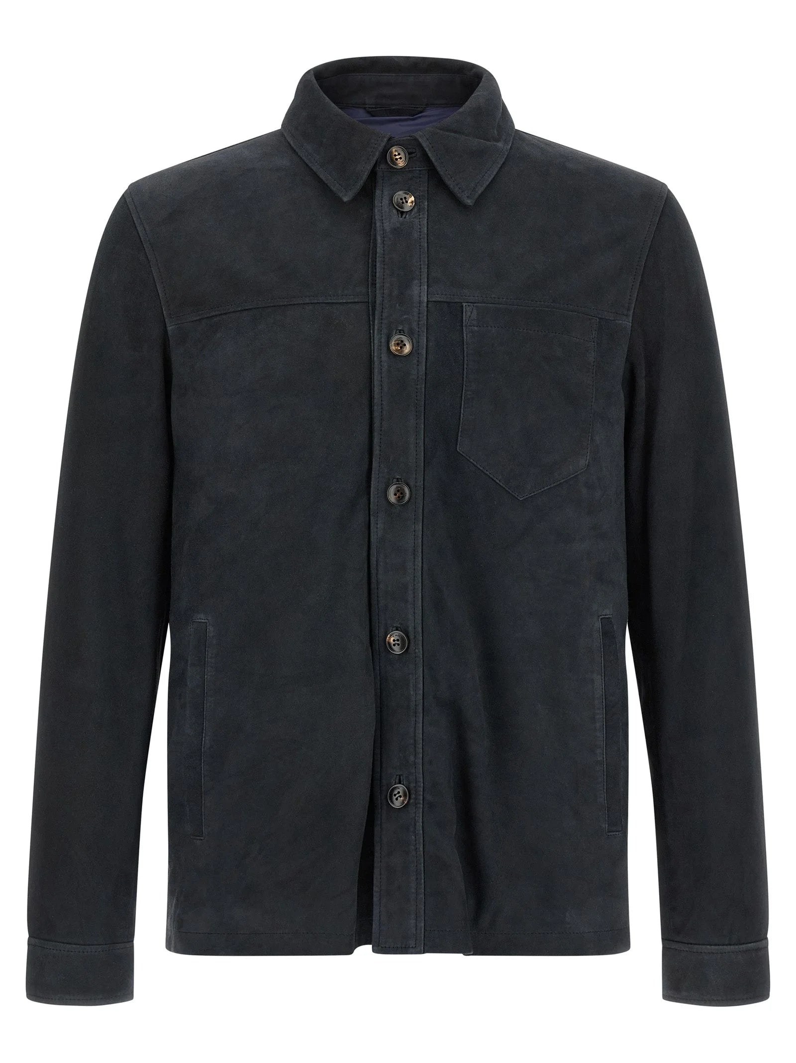 Pal Zileri Blue Leather Leather Jacket