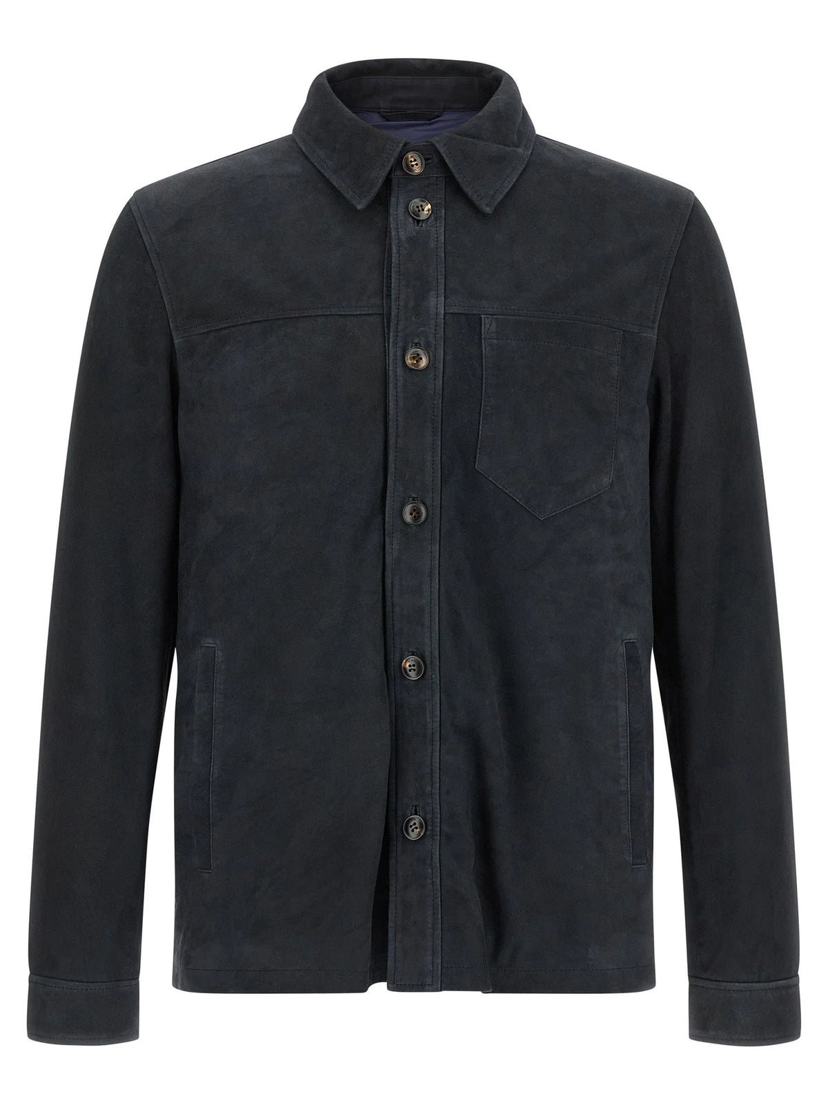 Pal Zileri Blue Leather Leather Jacket