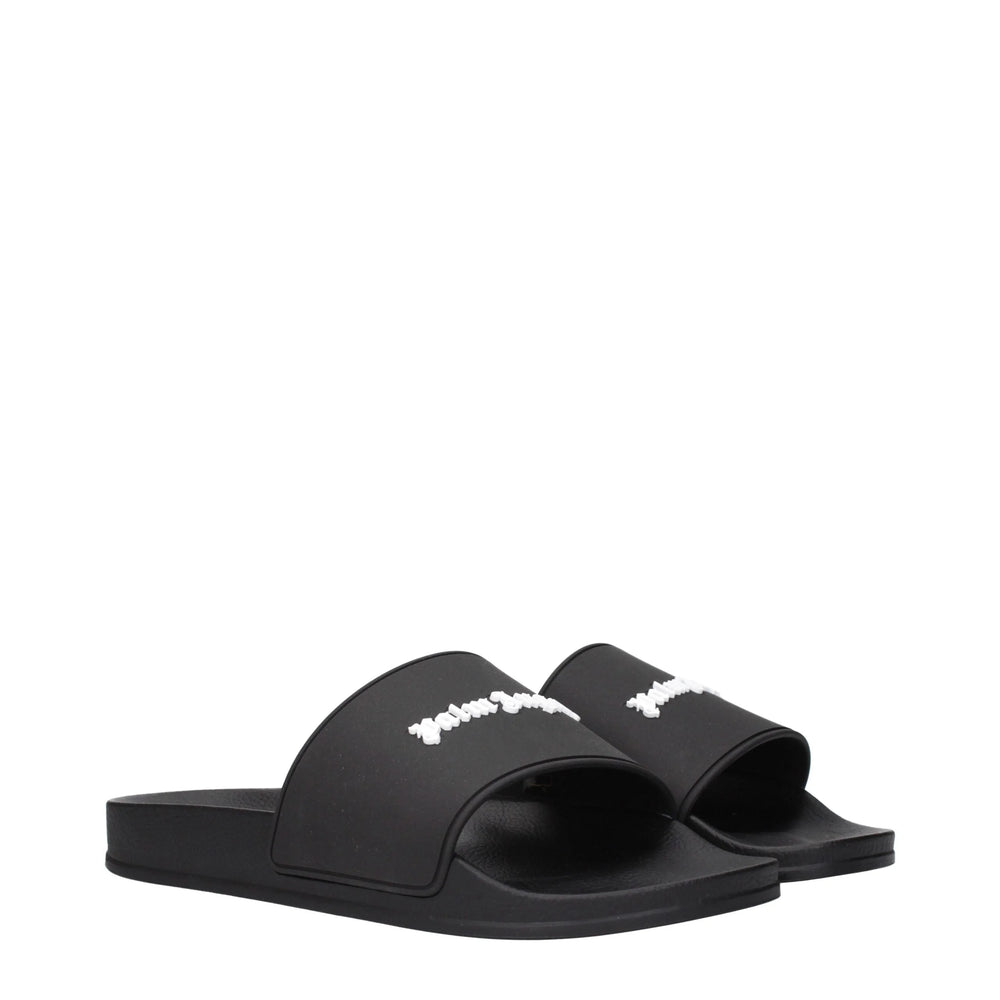 Palm Angels Black Cotton Slippers Sandals - EU40/US7