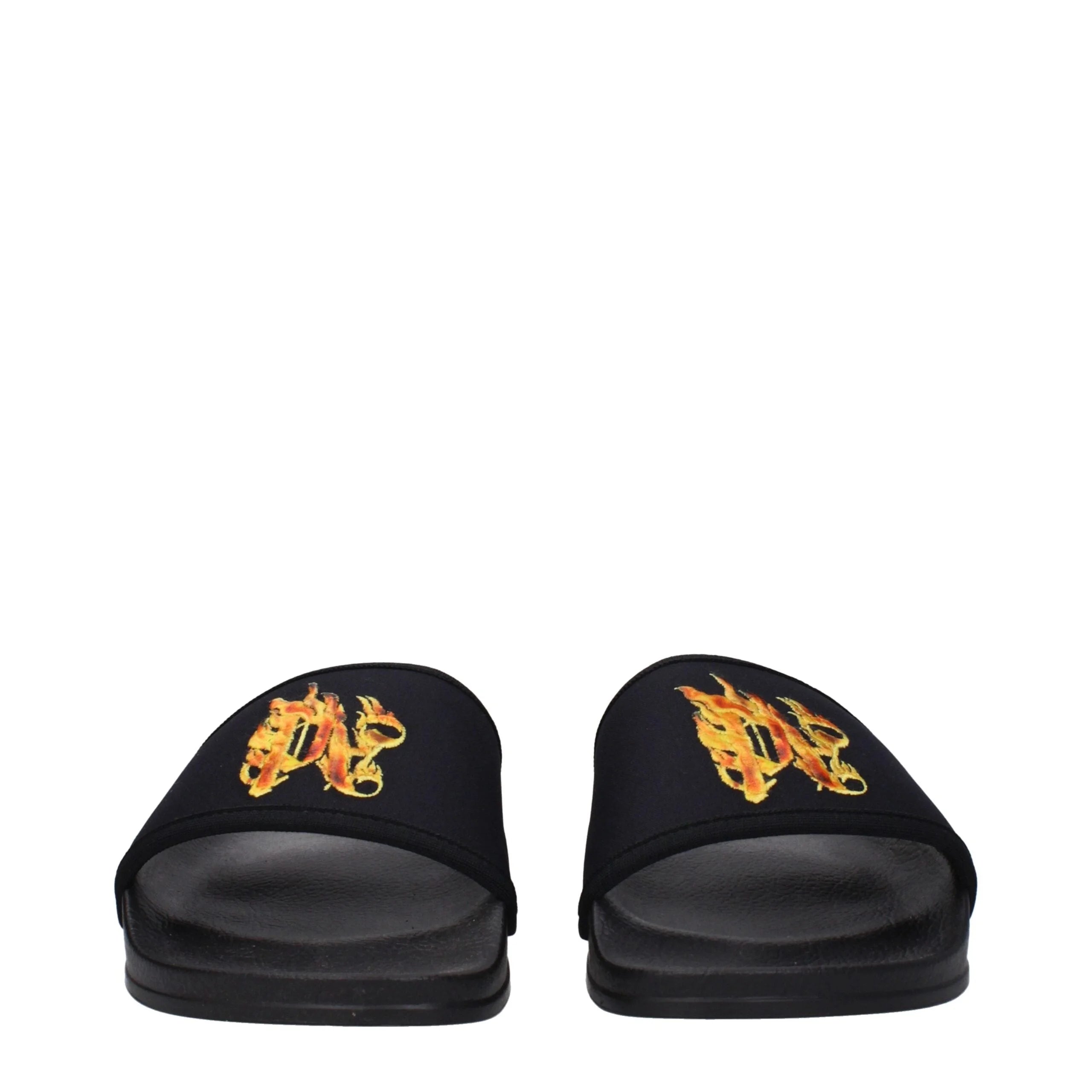 Palm Angels Black Fabric Slippers Sandals - EU40/US7