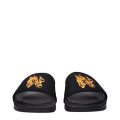 Palm Angels Black Fabric Slippers Sandals - EU40/US7