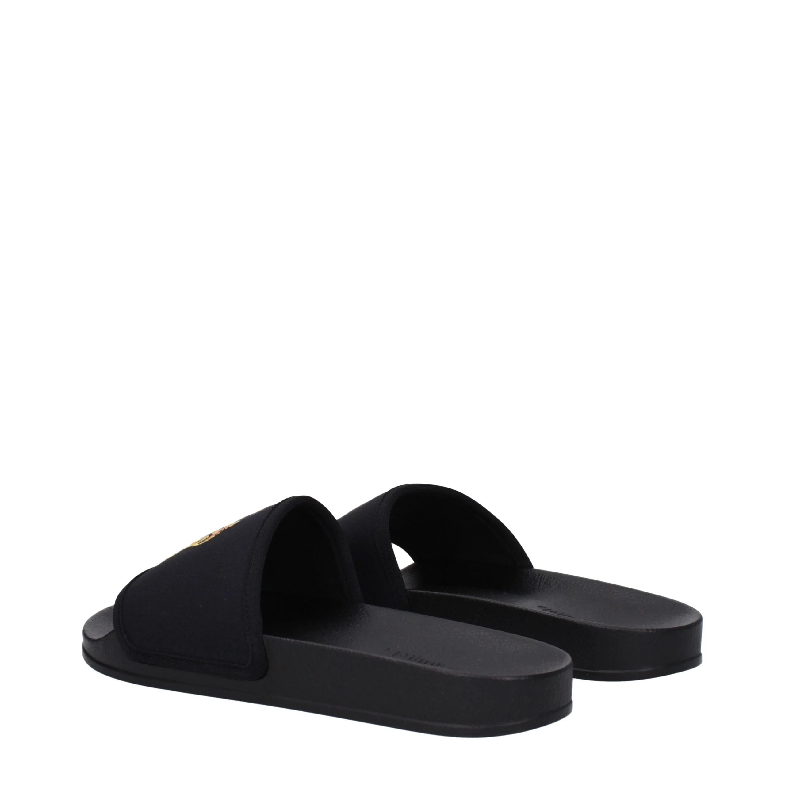 Palm Angels Black Fabric Slippers Sandals - EU40/US7
