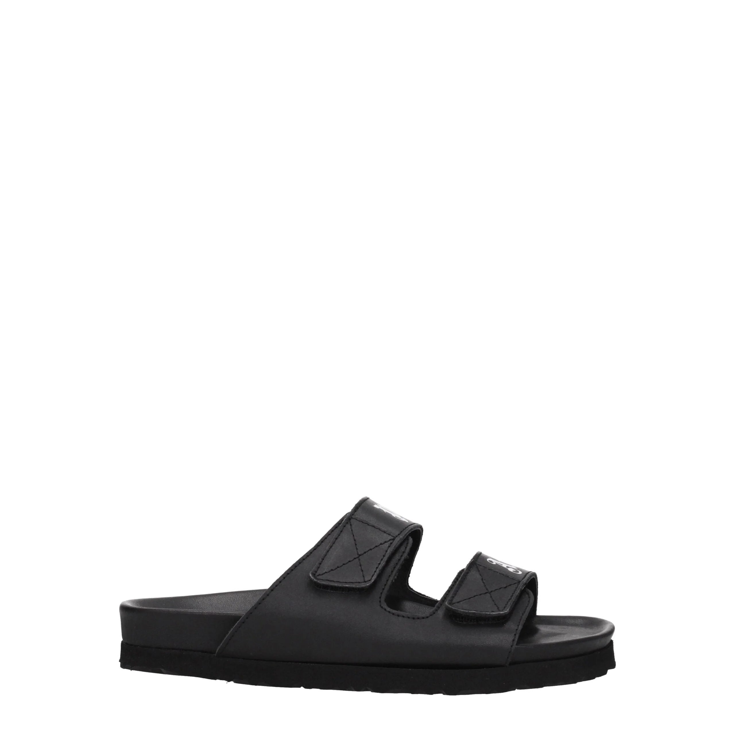 Palm Angels Black Leather Flat Sandals - EU36/US6