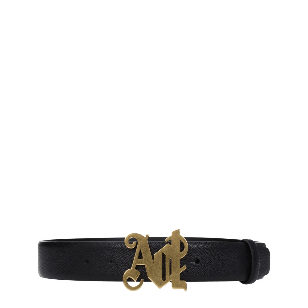 Palm Angels Black Leather Regular Belts - 70 cm / 28 Inches