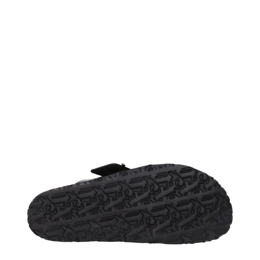 Palm Angels Black Leather Slippers - EU40/US7