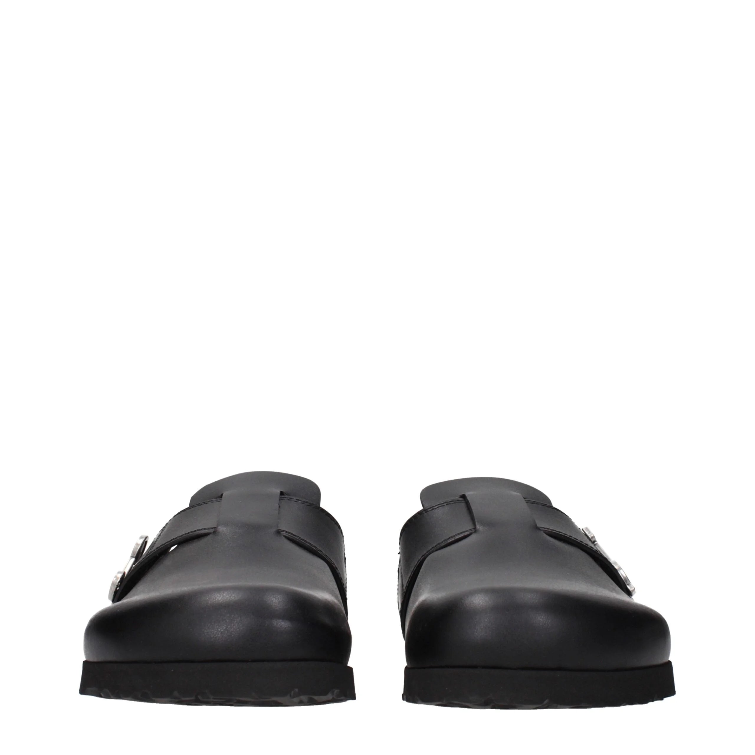 Palm Angels Black Leather Slippers - EU40/US7
