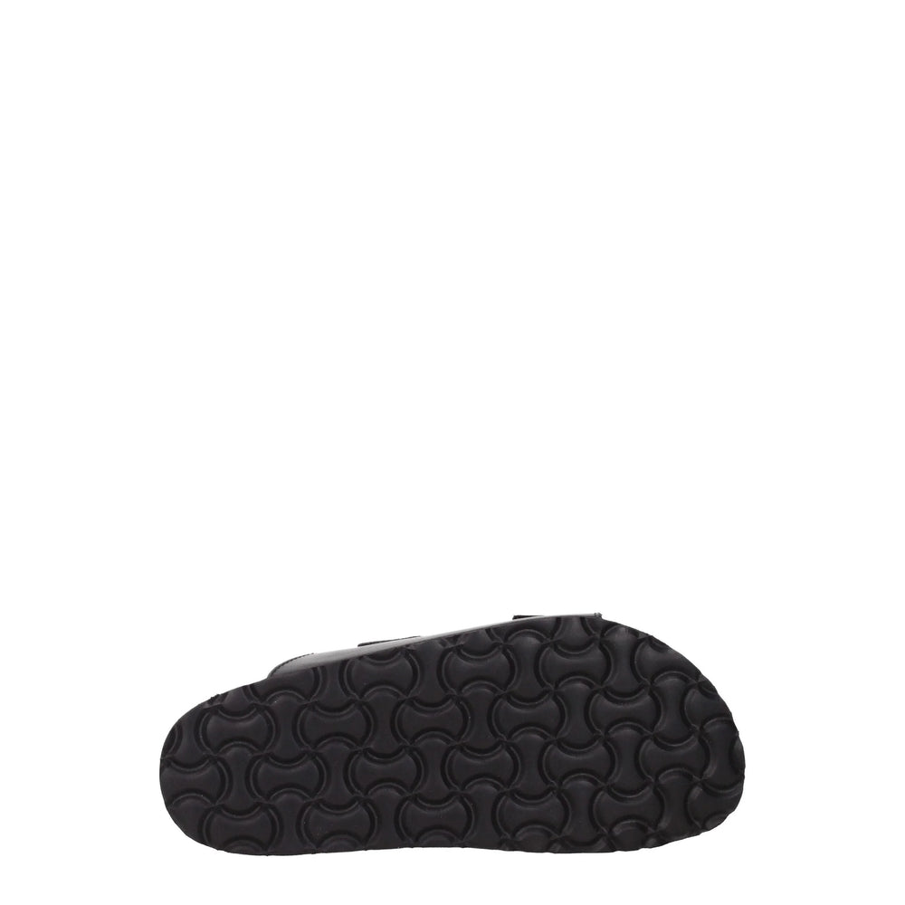 Palm Angels Black Leather Slippers Sandals - EU37/US7 - Sandals