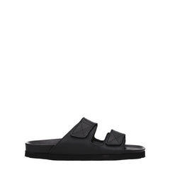 Palm Angels Black Leather Slippers Sandals - EU40/US7 - Sandals