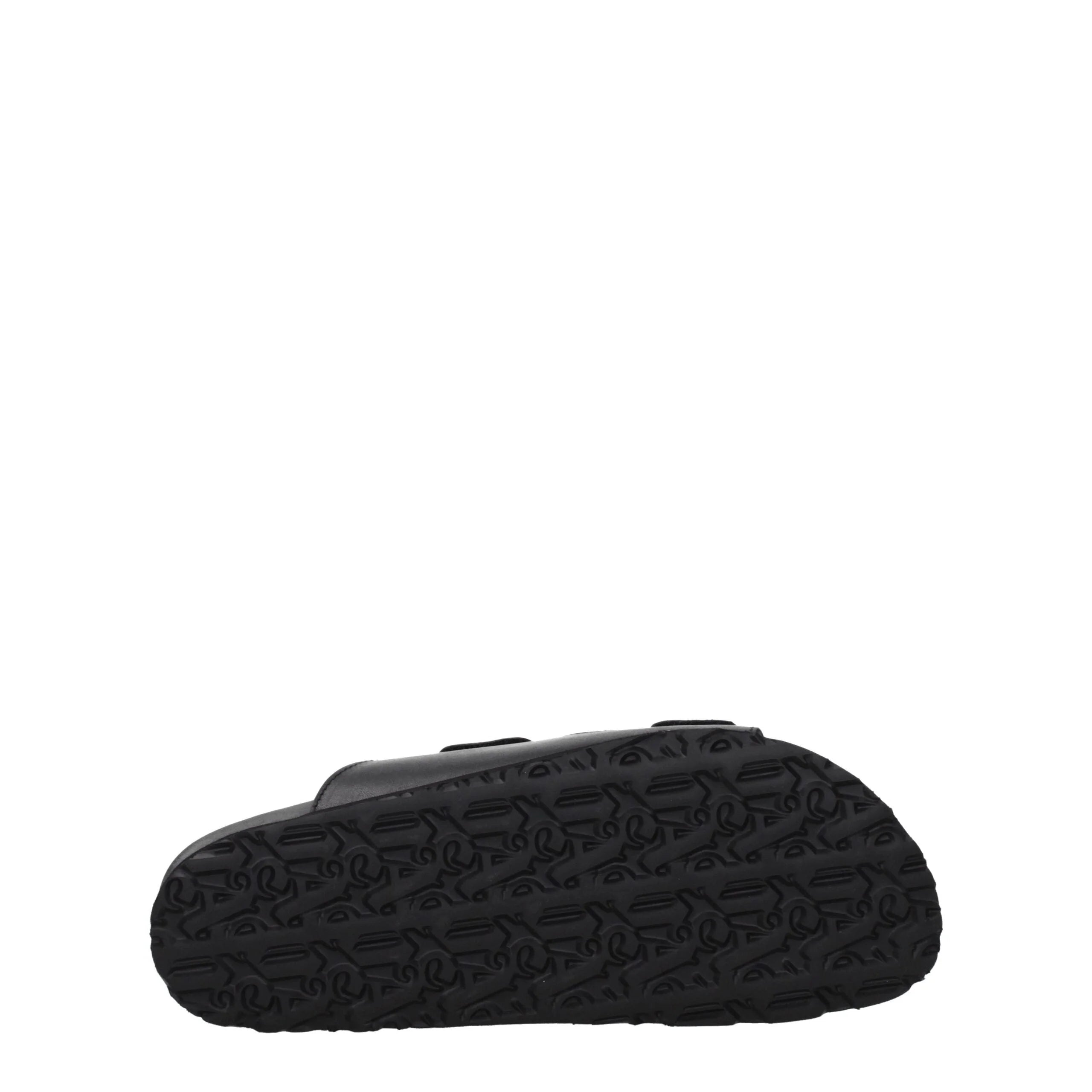 Palm Angels Black Leather Slippers Sandals - EU40/US7
