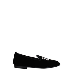 Palm Angels Black Velvet Slip-On Loafers