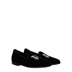 Palm Angels Black Velvet Slip-On Loafers - Flats