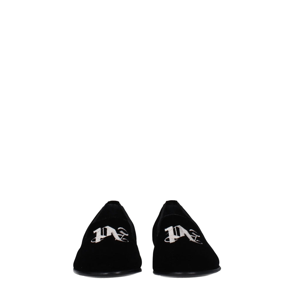 Palm Angels Black Velvet Slip-On Loafers - Flats