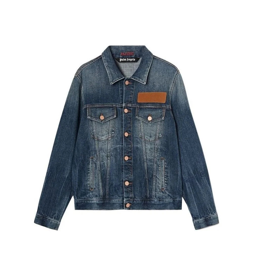 Palm Angels Blue Cotton Denim Jacket - L