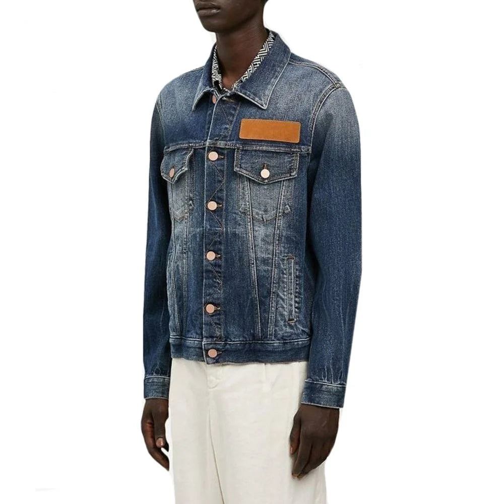 Palm Angels Blue Cotton Denim Jacket - L