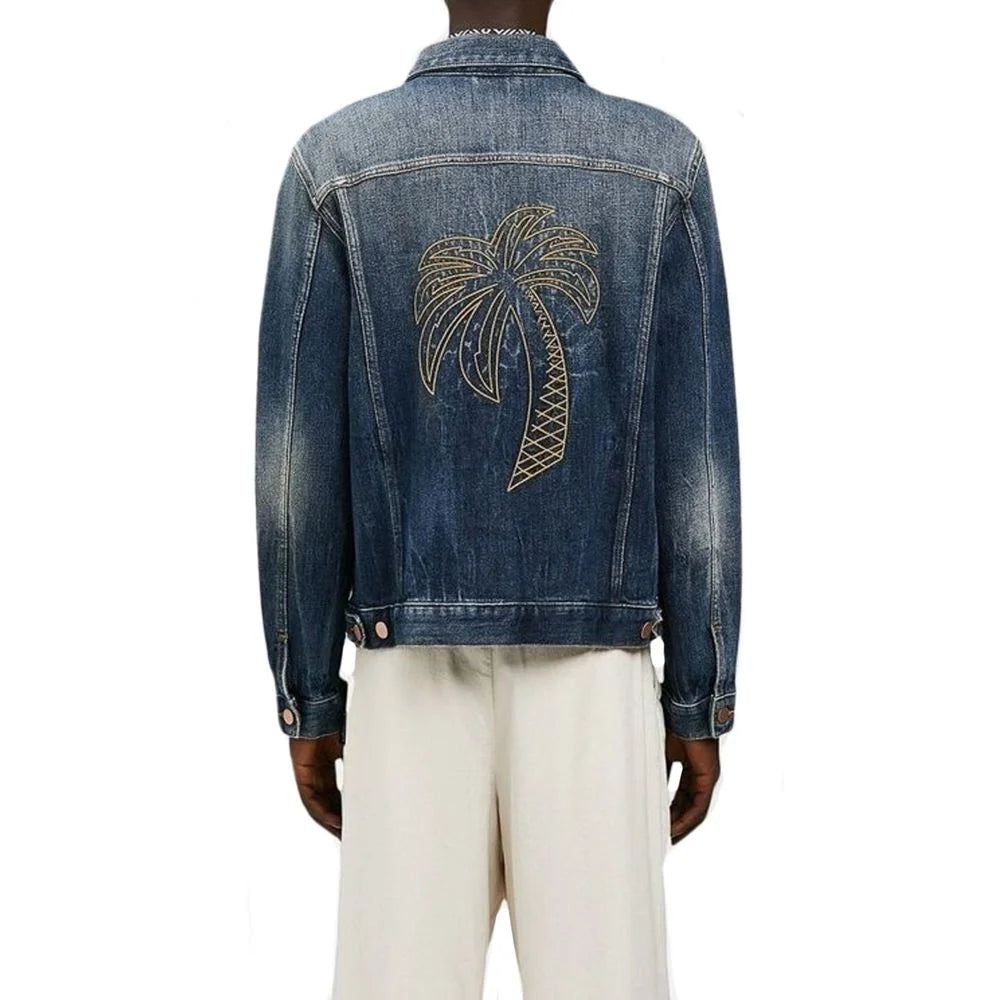Palm Angels Blue Cotton Denim Jacket - L