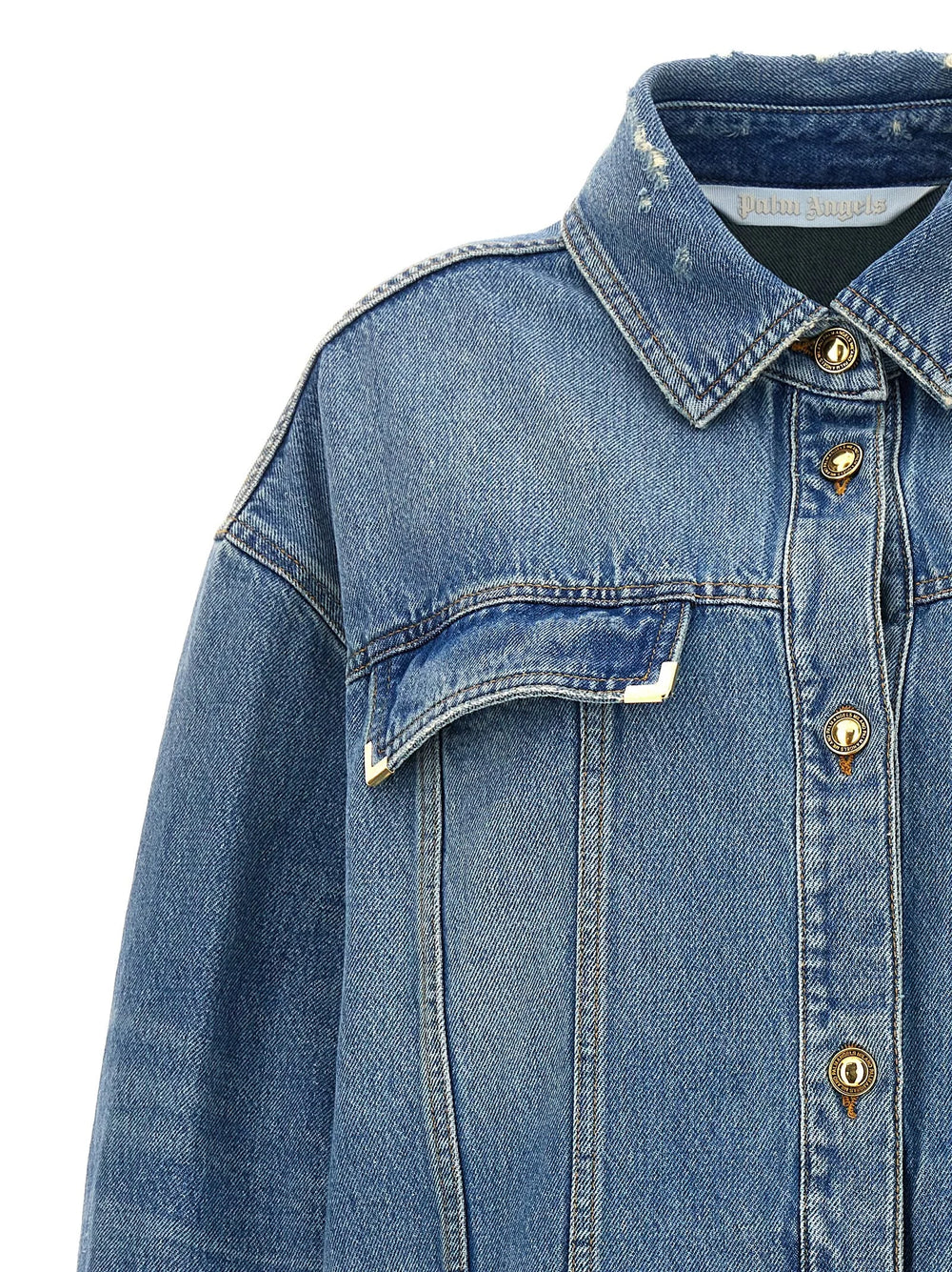 Palm Angels Blue Cotton Denim Jacket - XS