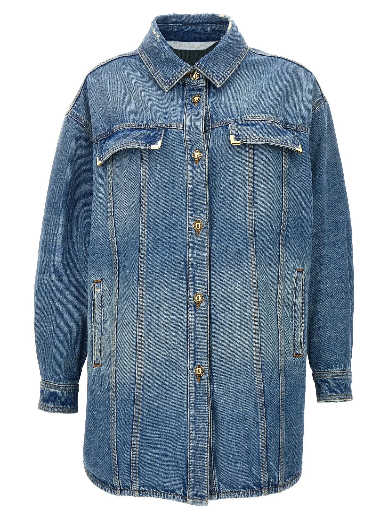 Palm Angels Blue Cotton Denim Jacket - XS