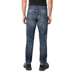 Palm Angels Blue Cotton Straight-Leg Jeans - W33