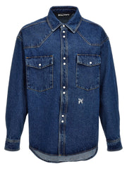 Palm Angels Blue Polyester Denim Jacket