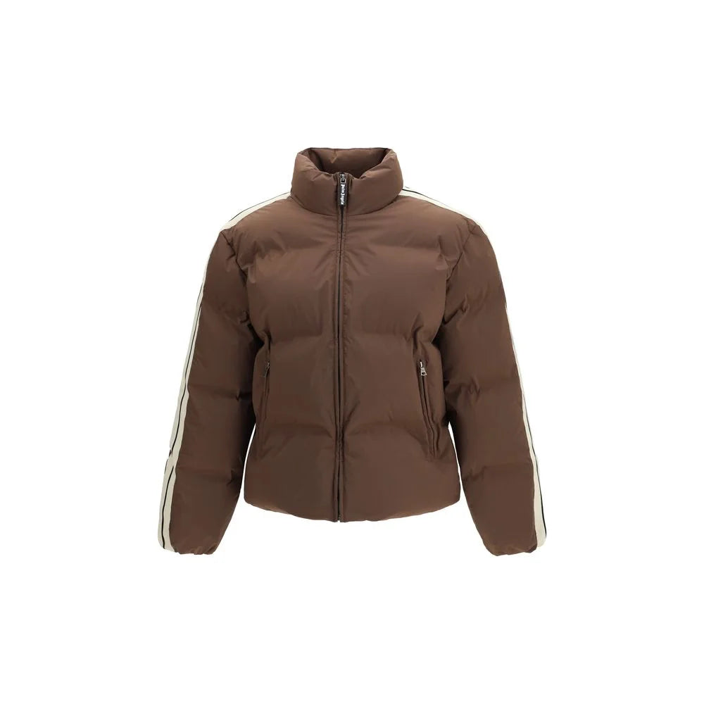 Palm Angels Braune Polyamid-Jacke mit voller Länge