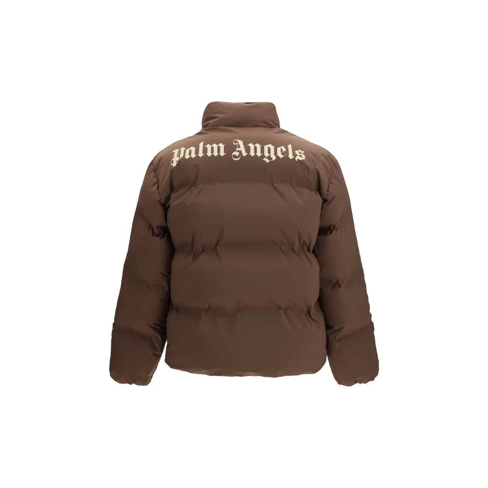 Palm Angels Braune Polyamid-Jacke mit voller Länge