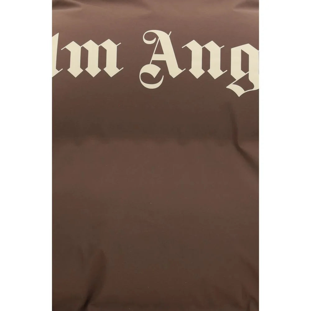 Palm Angels Braune Polyamid-Jacke mit voller Länge