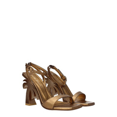 Palm Angels Gold Leather Platforms - EU37/US7 - Sandals