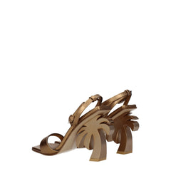 Palm Angels Gold Leather Platforms - EU37/US7 - Sandals
