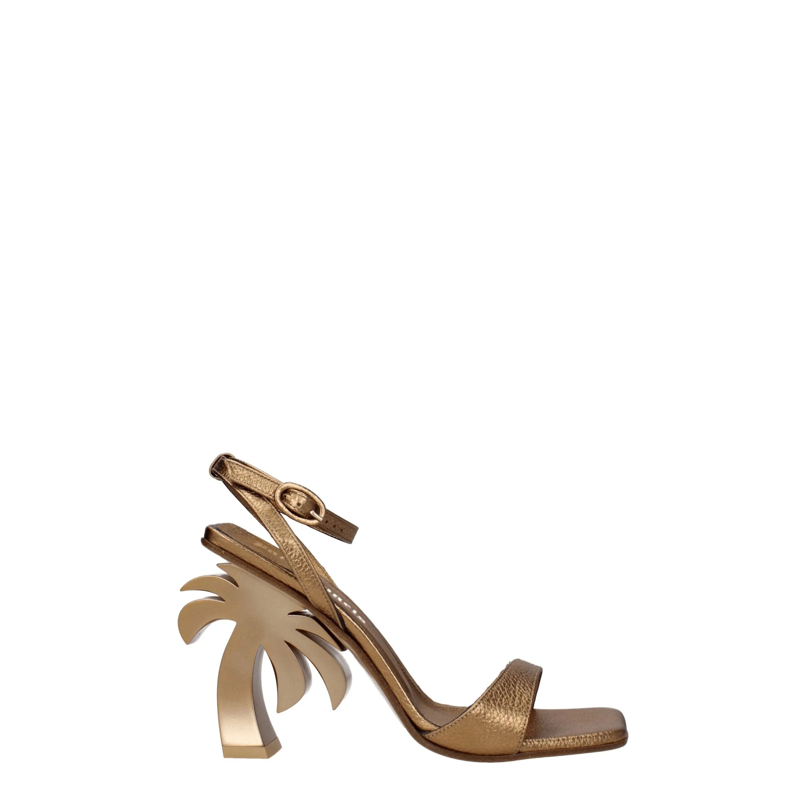 Palm Angels Gold Leather Platforms - EU37/US7 - Sandals