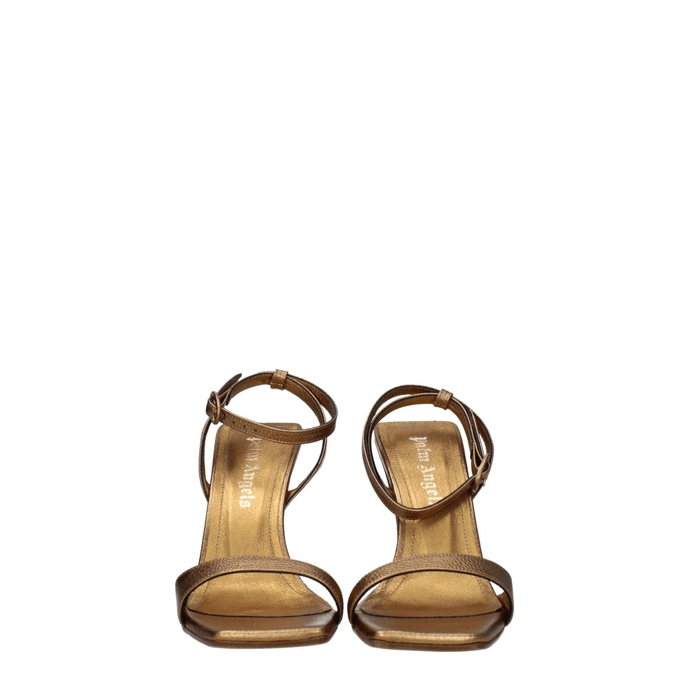 Palm Angels Gold Leather Platforms - EU37/US7 - Sandals