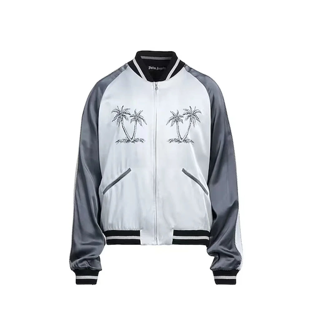 Palm Angels Gray Acetate Bomber