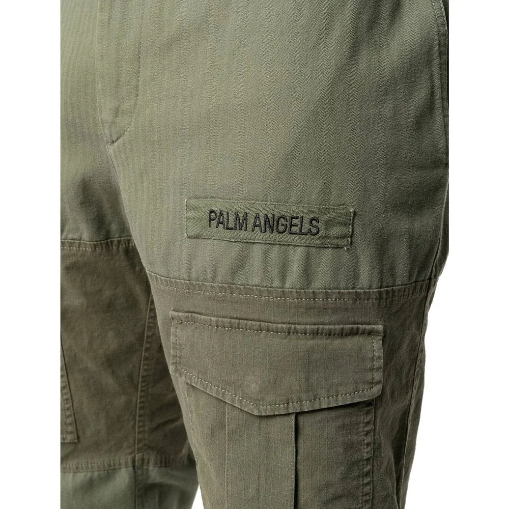 Palm Angels Green Cotton Cargo Pants - 44