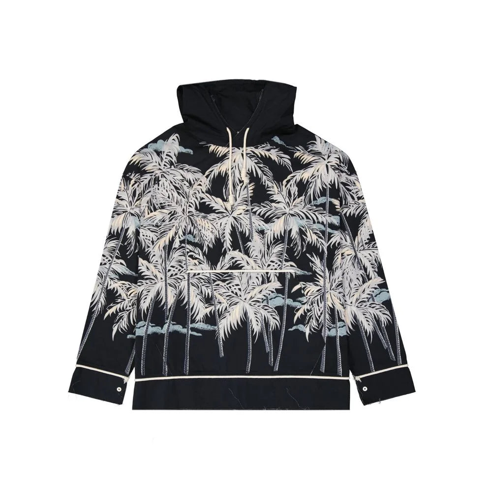 Palm Angels Hooded Printed Shirt - Hoodies