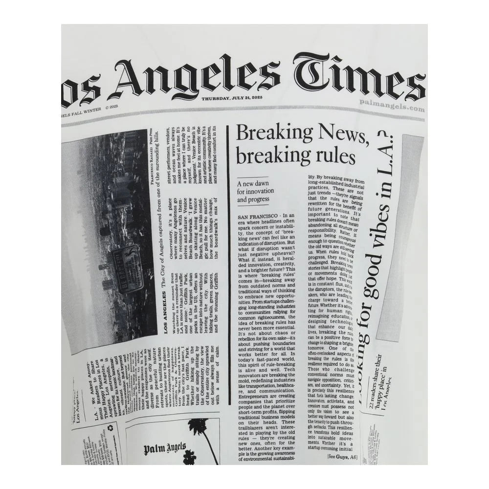 Palm Angels Paxlatimes News T-Shirt - S - T-Shirts